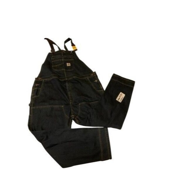 NWT Carhartt RN14806 Dark Blue Double Knee Insulated Bib Overalls Men Size 50X32 - Picture 1 of 13